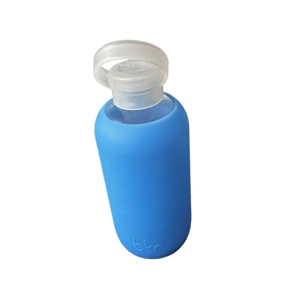 BKR Glass Water bottle in blue 16oz